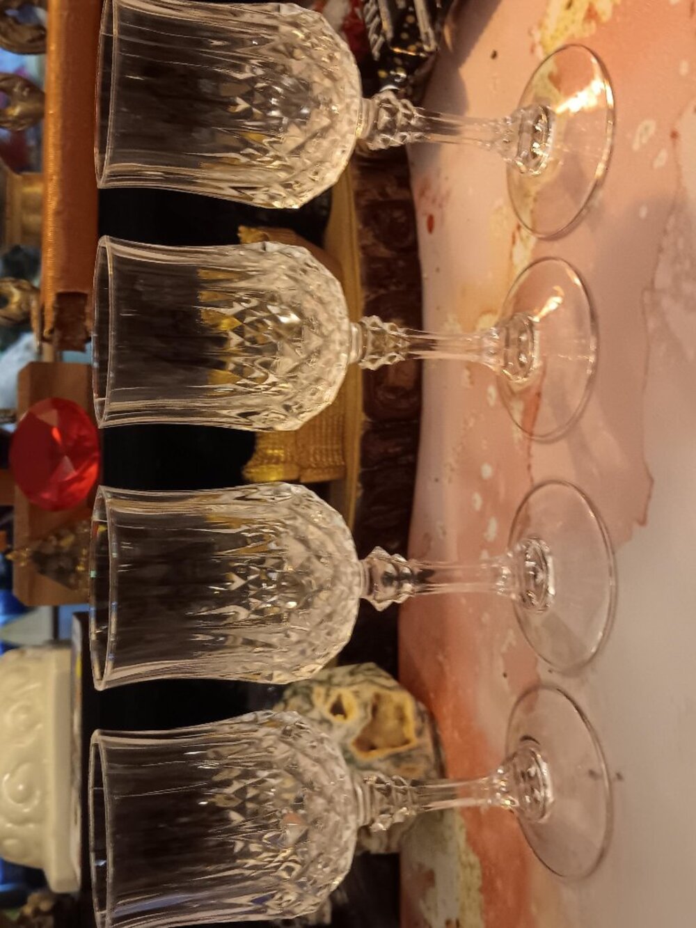 Vintage D' ARQUES LONGCHAMP CORDIAL GLASSES SET OF 4 RARE 4-1/2 inches tall!!!